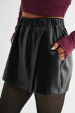Faux Leather Skort