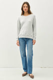 BUTTERY  HACCI BRUSHED PULLOVER KNIT TOP