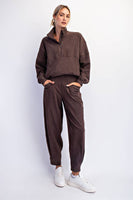 RIB BRUSH COCOON PANT