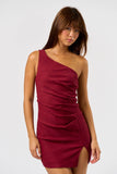 One Shoulder Pleated Dress