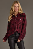 Maroon & Black Plaid Button Up