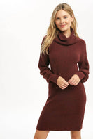 Sweater Dress: Burgundy