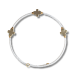 Faithful Cross Bangle-White