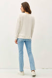 BUTTERY  HACCI BRUSHED PULLOVER KNIT TOP