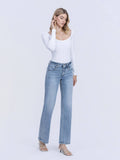 Mid Rise Slim Wide Leg