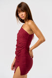 One Shoulder Pleated Dress