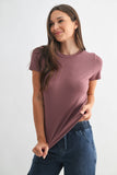 Essential Short-Sleeved Micro-Ribbed Athleisure Top