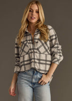 Gray & Charcoal Plaid Button Up