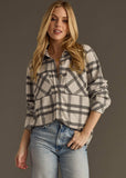Gray & Charcoal Plaid Button Up