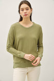 BUTTERY  HACCI BRUSHED PULLOVER KNIT TOP