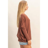Relaxed Fit Dolman Long Sleeve Top