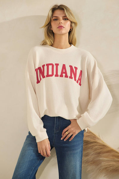 CLOUDY KNIT INDIANA GRAPHIC SWEATSHIRT