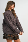 Cable-Knit Long Sleeve Sweater
