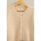 Fluffy Knit Button-Up Cardigan Sweater