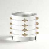 Faithful Cross Bangle-White