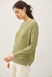 BUTTERY  HACCI BRUSHED PULLOVER KNIT TOP