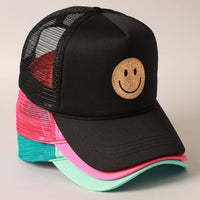 Gold Happy Face Trucker Hat