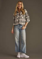 Gray & Charcoal Plaid Button Up