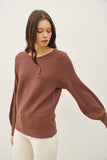 HORIZONTAL RIBBED LONG SWEATER
