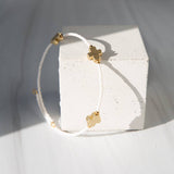 Faithful Cross Bangle-White
