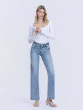 Mid Rise Slim Wide Leg