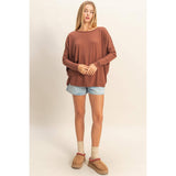 Relaxed Fit Dolman Long Sleeve Top