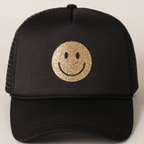 Gold Happy Face Trucker Hat