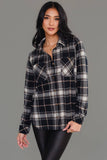 Black, White & Tan Plaid Button Up