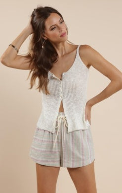 Beck Button Front Sweater Tank