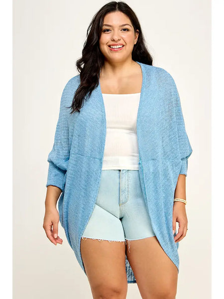 Plus Size Knit Draped Cardigan