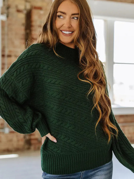 Hanna Mock Cable Knit Sweater