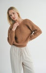 Cece Reversible Twist Sweater-Mocha