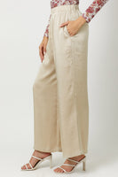 Crinkle Satin Pull On Pants