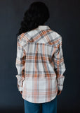 Cream, Rust & Black Plaid Flannel