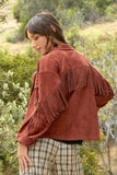 Fringe Suede Shirt Jacket