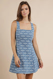 Keep Going Crosshatched Denim Dress