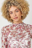 Mock Neck Ruching Top