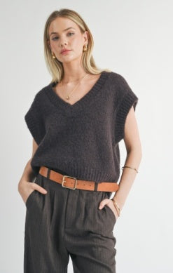 Peyton Oversized V Neck Sweater Vest