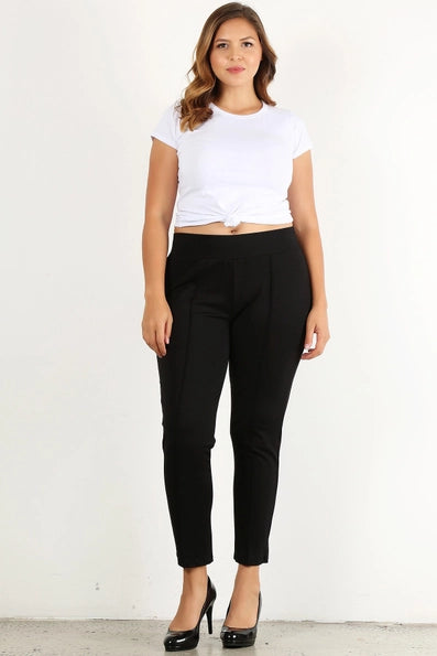 High Waisted Pin-Tuck Skinny Pants