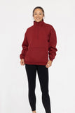 Fleece Mock Neck Pullover Sweater