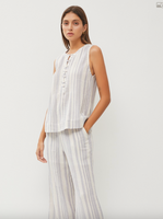 Striped Cotton Gauze Sleeveless Shirt