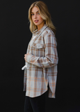 Gray, Camel & White Plaid Flannel