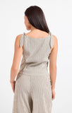 See Me Stripe Pleated Top