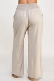 Smocked Waist Wide Leg Pant