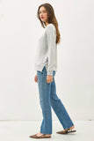 BUTTERY  HACCI BRUSHED PULLOVER KNIT TOP