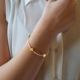 Faithful Cross Bangle-White