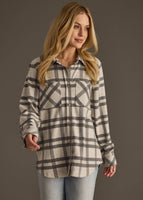 Gray & Charcoal Plaid Button Up