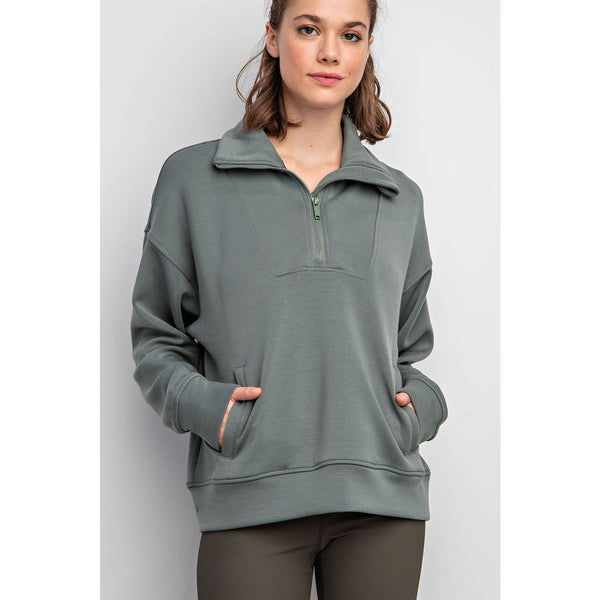 SCUBA QUARTER ZIP FUNNEL NECK PULLOVER