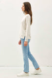 BUTTERY  HACCI BRUSHED PULLOVER KNIT TOP
