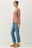 BUTTERY  HACCI BRUSHED PULLOVER KNIT TOP